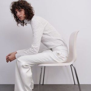 NWT ZIPPERED CRINKLED TOP ZARA WOMEN LIMITED EDITION